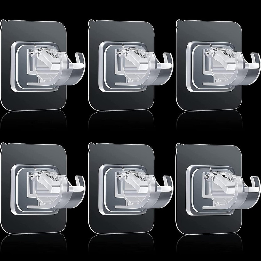 YIXTY White Curtain Hooks Metal(Pack of 6)