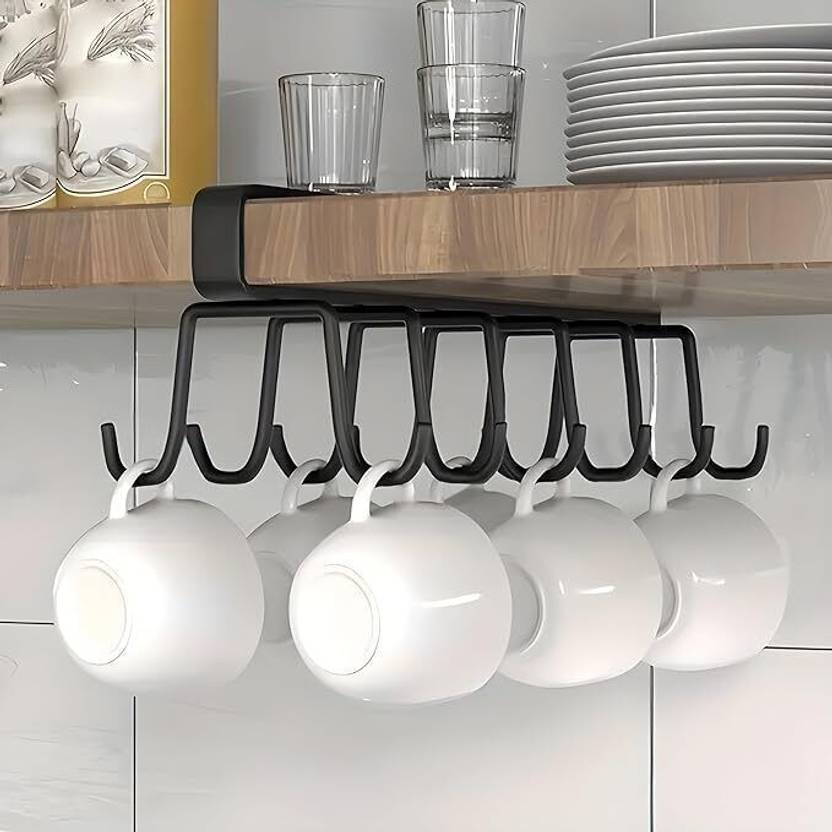 STEFFAN Double-Row 12 Hooks for Kitchen Storage Rack Cupboard Hanging Hook 1 Pack of 1