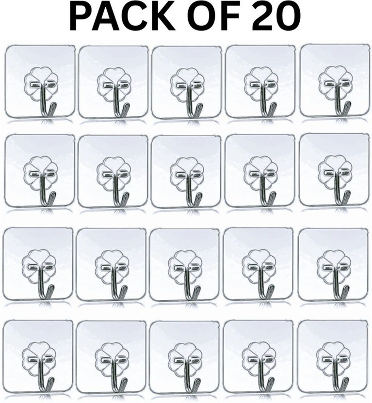 Depoff Depoff Strong Adhesive Hook Wall Door Sticky Hanger Holder for Kitchen And Bathroom Swivel Hook 20(Pack of 20) - Flipkart Deal
