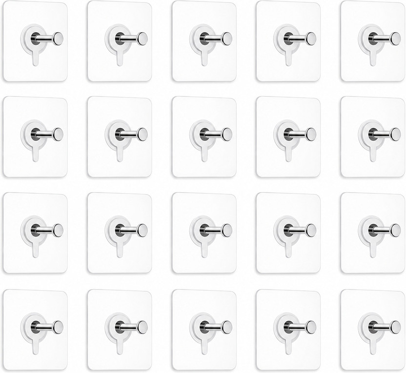 DALUCI Strong Adhesive Photo Frame Wall Hooks Sticky Hanger Holder for Home Hook 20(Pack of 20)