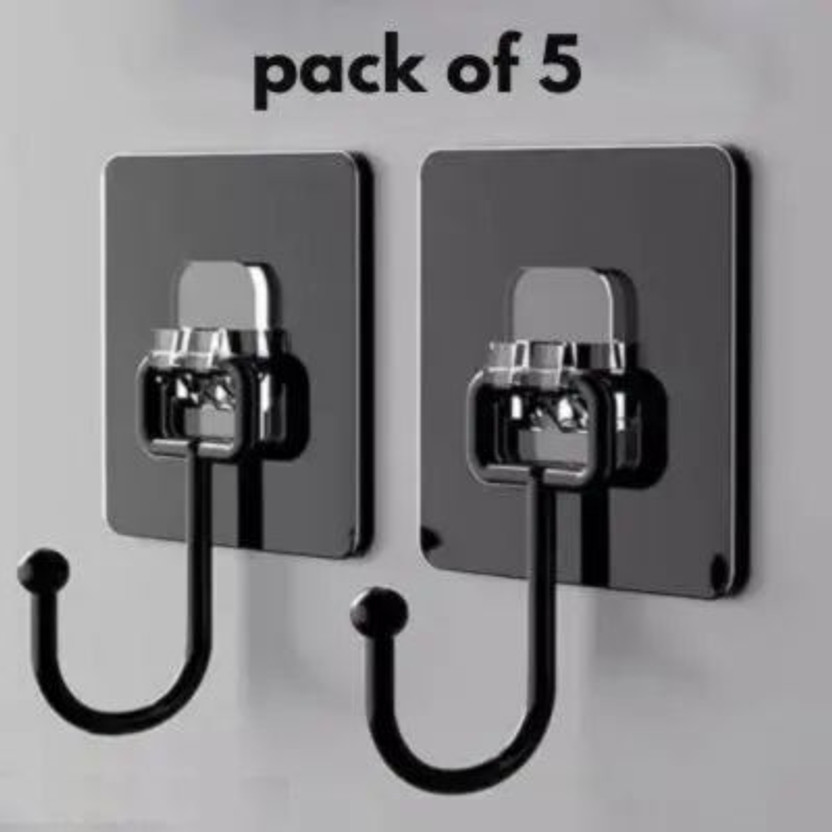 Lufasa Self-Adhesive Wall Hooks, Drill Free/Ceiling/Wall/Kitchen/Bathroom/Keys/Clothe Hook 5(Pack of 5)