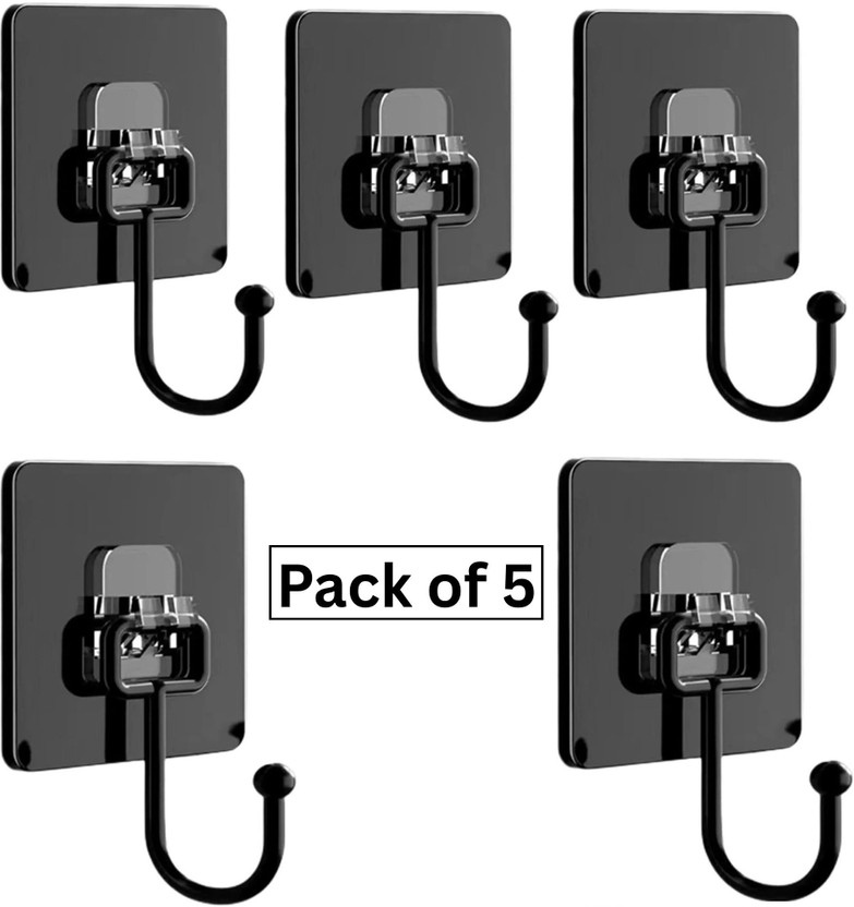 Lufasa Self-Adhesive Wall Hooks, Drill Free/Ceiling/Wall/Kitchen/Bathroom/Keys/Clothe Hook 5(Pack of 5)