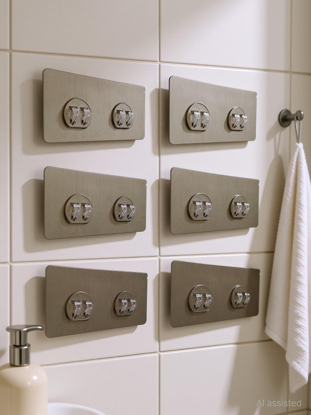 Gabani fashion 1st choice big Magic Adhesive Sticker for Bathroom Self Plastic Wall Shelf(Number of Shelves - 4)