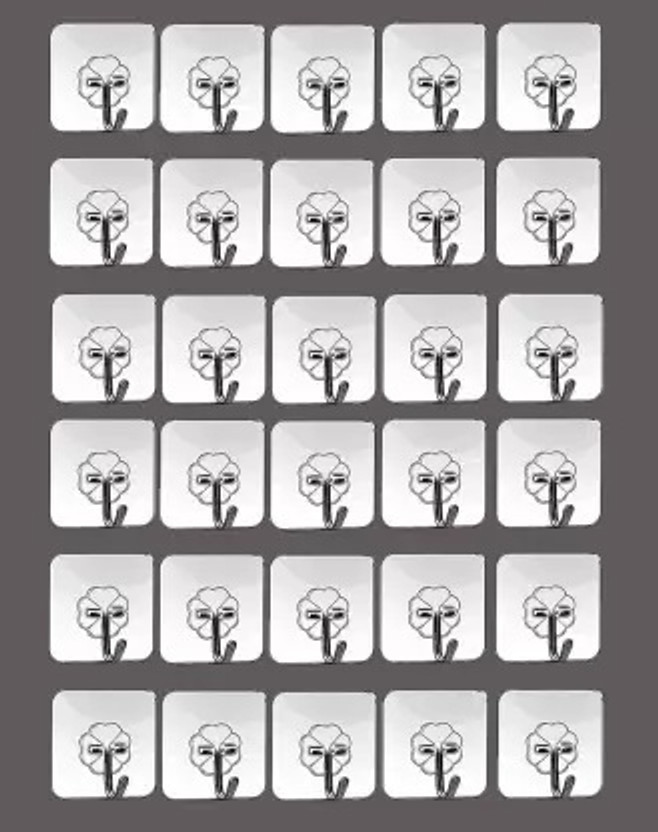 PYORIT Adhesive Plastic Wall Hooks Hangers for Hanging Robe, Coat, Towel, Keys Hook 30(Pack of 30)