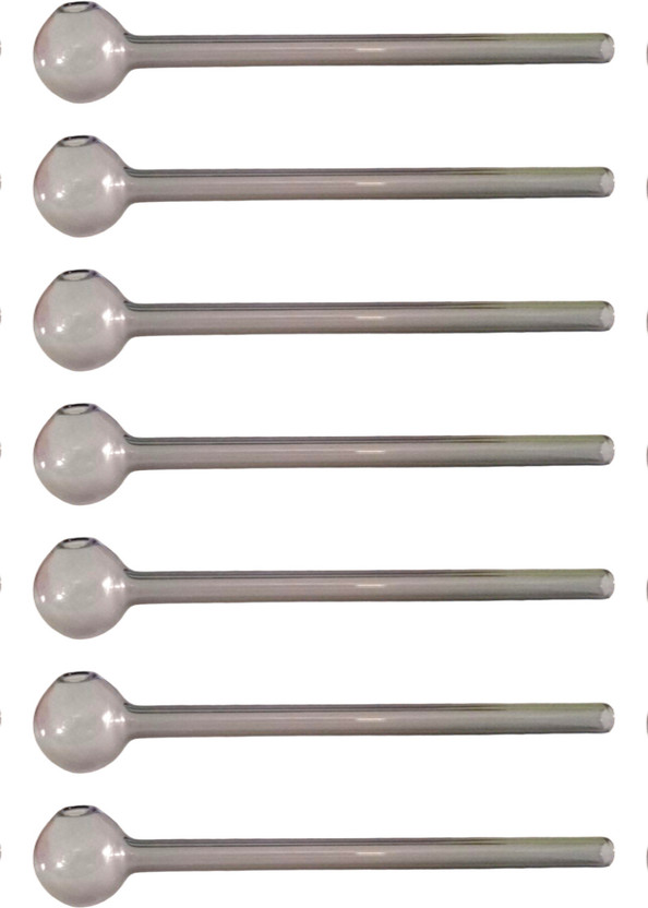 Roarer glass Grey oil burner pipe Borosilicate Glass Outside Fitting Hookah Mouth Tip(Grey, Pack of 7)