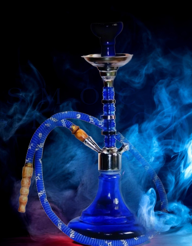 Bezak 17 inch Glass, Iron Hookah(Blue, Silver)