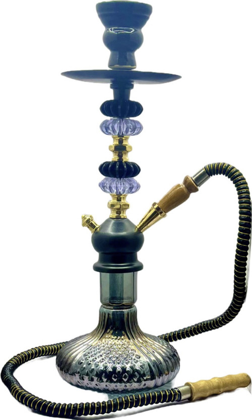 SMOCK STRECH 19 inch Glass, Stainless Steel, Gold Plated, Crystal Hookah(Gold)