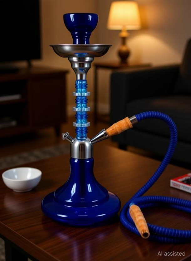 SMOCK STRECH 16 inch Glass Hookah(Blue)