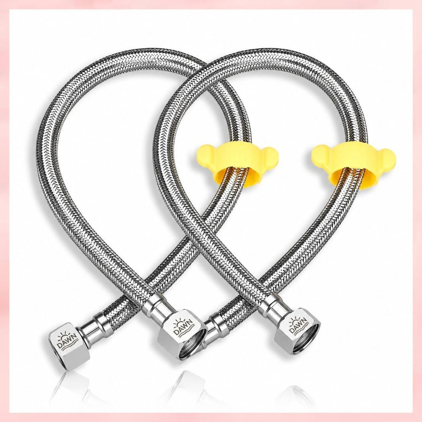 Dawn Stainless Steel 304 Grade Connection Pipe, Chrome Finish (30-inch) Pack of 2 Hose Connector