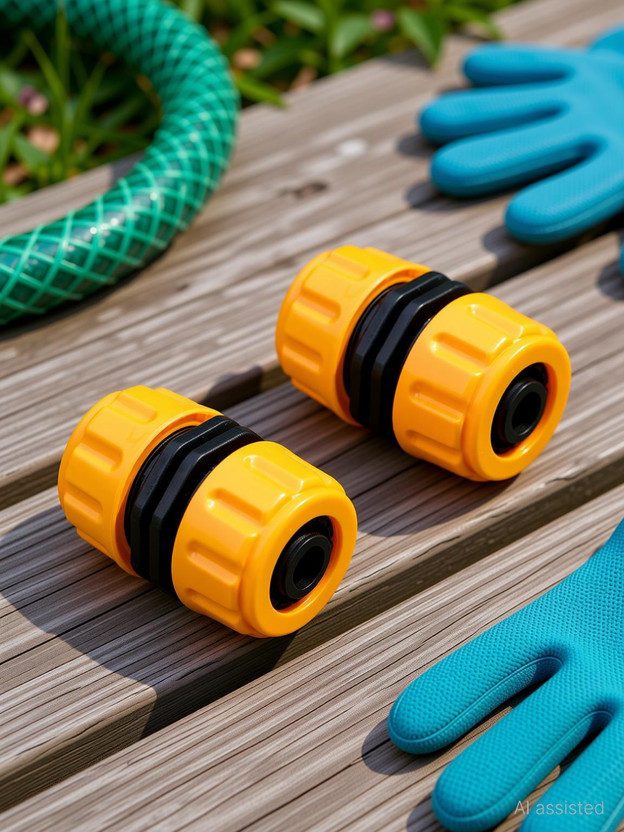 TurboFlex 1/2" Garden Hose Pipe Jointer, 2 Piece, for Half Inch Pipe (Two Pipe Connector) Hose Connector