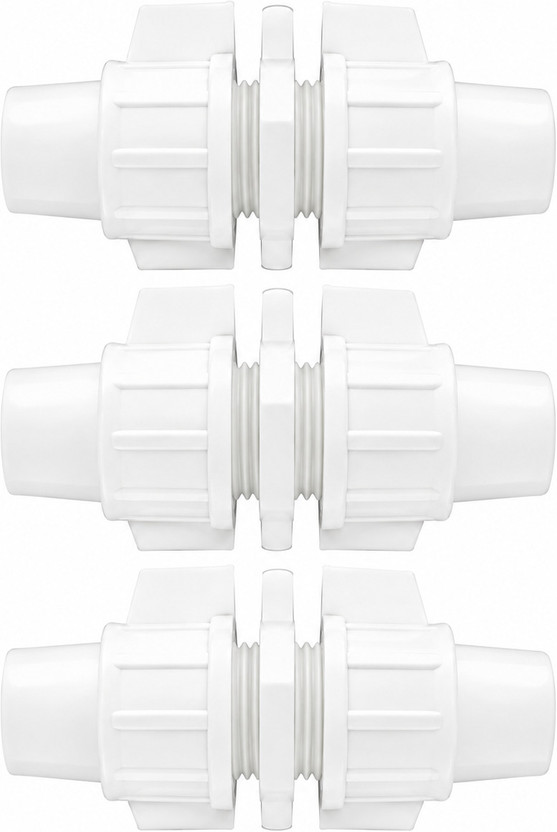 Rival PVC Garden Water Pipe Jointer Leak Proof Hose Connector (White/Pack3) Hose Connector