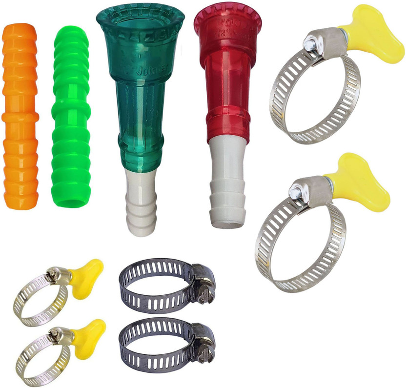 ESEKSAFAR 1/2inch 2pc Pipe Connector & 2pc jointer 4pcs 1inch clamp & 2pc 1.5inch Clamp Hose Connector