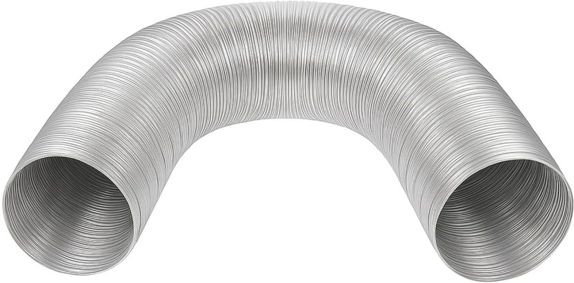 AMPEREUS Chimney Pipe 5-Inch 10 Ft |Kitchen Chimney Exhaust Duct Aluminium Pipe Wall and Ceiling Mounted Silver 1000 CMH Chimney