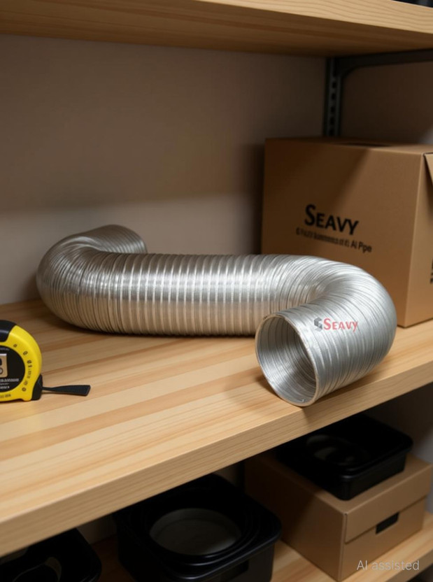 Seavy 6" 6 ft Aluminum Pipe (6"6ft Al Pipe) for kitchen chimneys Hose Pipe(1.8 m)