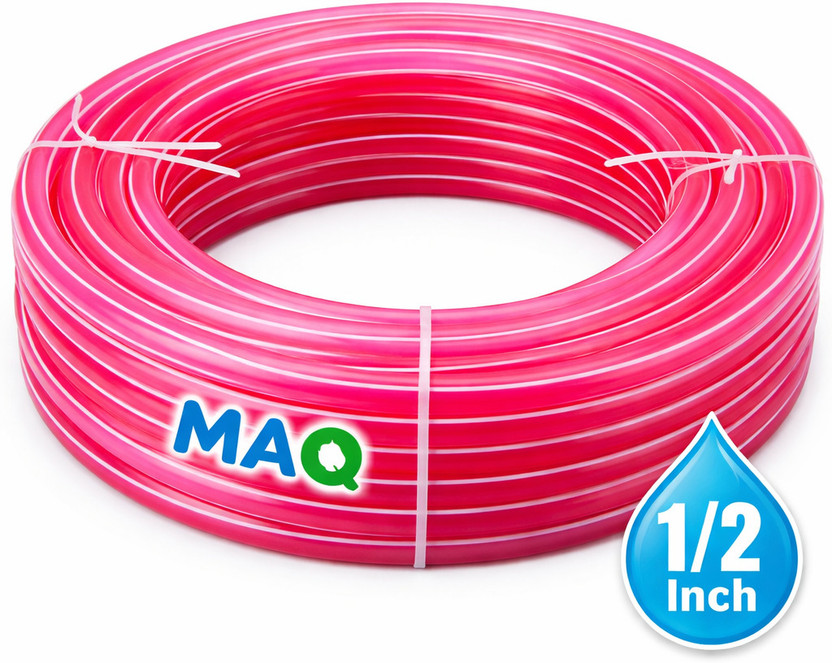 MAQ 30 Meter 1/2 INCH Water Pipe, Garden Hose Water Pipe, Car Wash Water Pipe, PVC Pipe - 0.5 inch with Hose Nozzle Multi ZEBRA Hose Pipe(30 m)