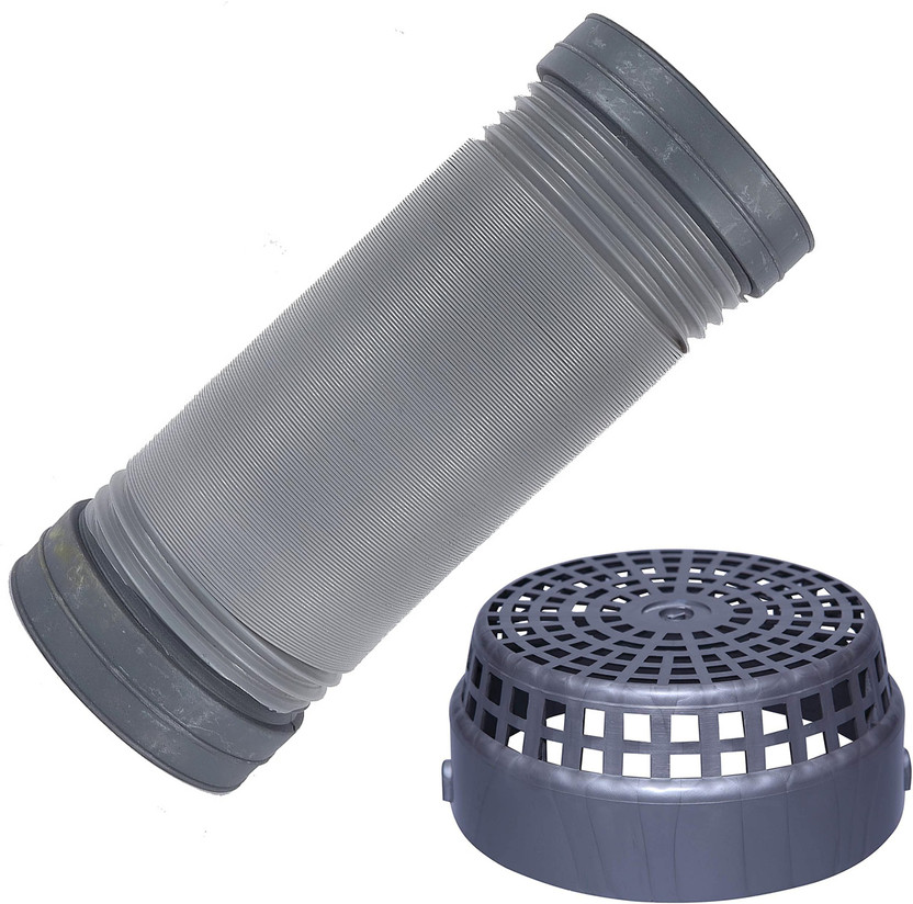 Ardnib 6 Inch PVC Kitchen Chimney Pipe with Cowl Cover 8ft Flexible Plastic Duct Hose Pipe(240 cm)