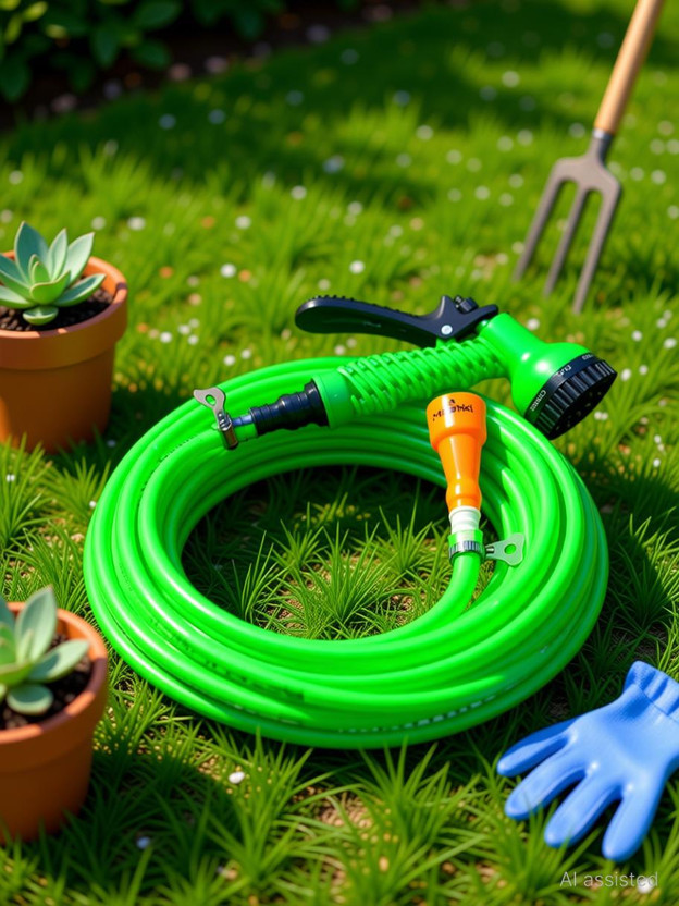 MASHKI Wyth Water Spray Gun, Tap Connector, Clamps, Jointer 50 Feet Flexible Water Pipe with 7 Pattern Spray Gun (15M) Hose Pipe(1500 cm)