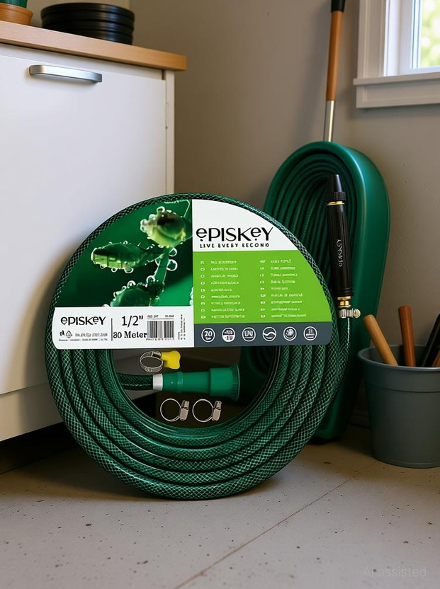 Episkey E_30M_BLACK Heavy Duty Expandable Garden Hose with Latex Core Stainless Metal WaterSpray Gun Hose Pipe(30 m)