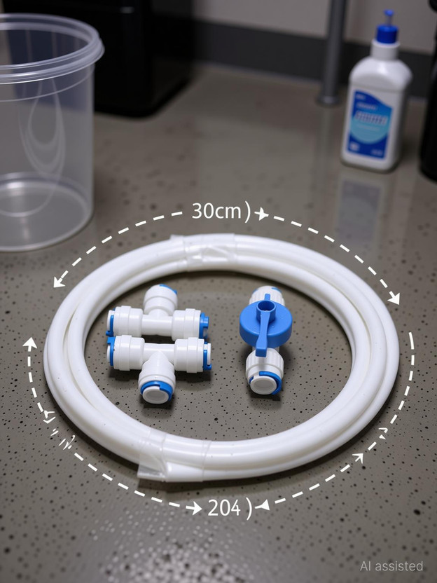 Morning Star Technology RO UV Water Purifier TDS Controller Kit Switch Valve with 2 Pcs T Connectors and 1 Mtrs 1/4 Inch Food Grade Plastic Hose Pipe(100 cm)