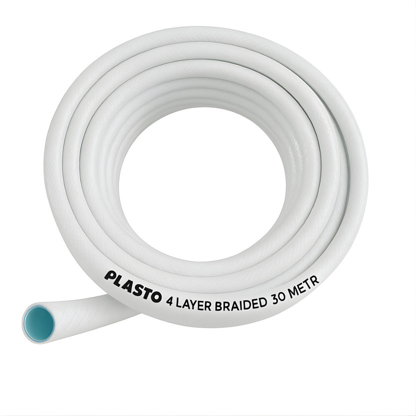 Plasto 4-Layer Braided Garden Hose Pipe | 3/4 Inches (20mm), 30M | UV Stabilized Hose Pipe(30 m)