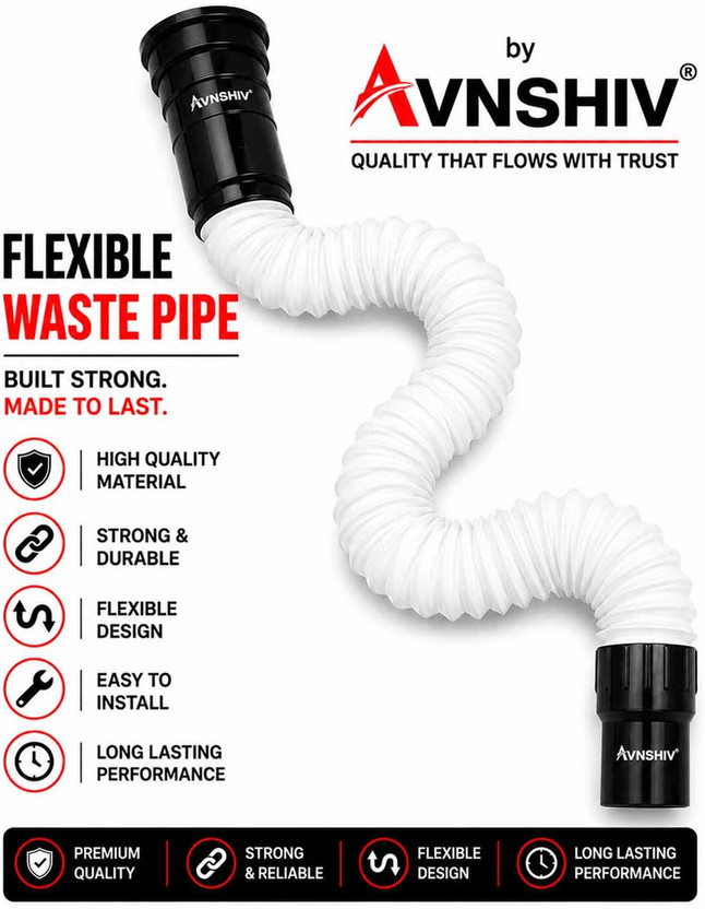 avnshiv Waste pipe 1 Pcs for kitchen sink & bathroom Sink Drain Pipe 1.32 sink pipe Hose Pipe(0.6 m)