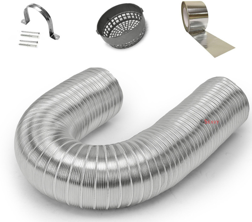 Seavy 6 Inch 6ft Kitchen Chimney Complete Installation Kit (6"6ftKit) Hose Pipe(1.8 m)