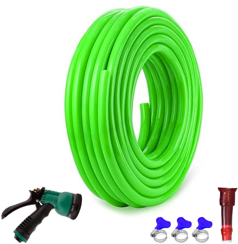 Cinagro 0.5 inch with 8-mode Spray Gun, Tap Adapter & 3 Clamps Hose Pipe(980 cm)