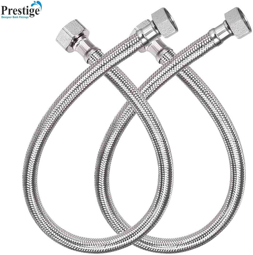 Prestige Stainless Steel 304 Grade Connection Pipe, Chrome Finish,HEAVY DUTY 24INCH Hose Pipe(60 cm)