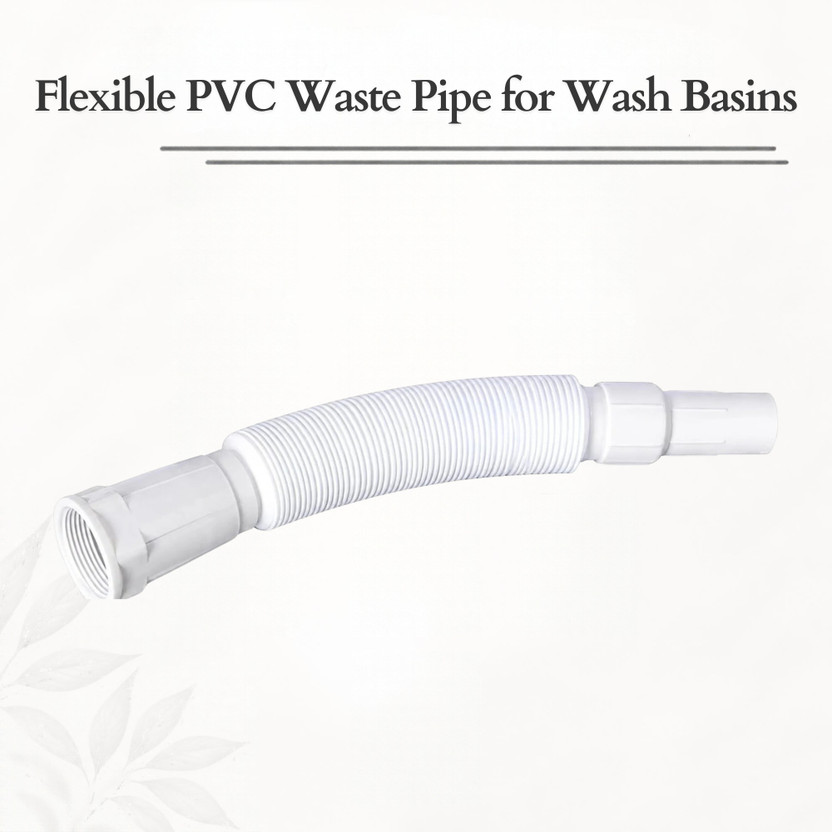 NEW WARE Flexible PVC Waste Pipe for Wash Basins & Sinks – Durable Drain Hose Connector Heavy-Duty Drainage Pipe for Bathroom & Kitchen Hose Pipe(3 m)