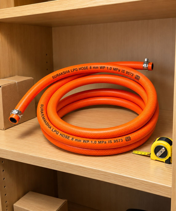 Firop Firop N 1 Steel wire 3 layer gas pipe with 2 hose clamp Heavy duty kitchen gas pipe 1.5 mtr Hose Pipe(1.5 m) - Flipkart Deal