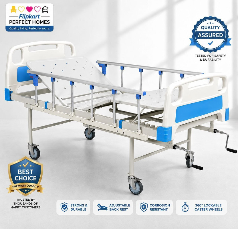 Flipkart Perfect Homes Studio Anodized Iron, Fiber, Aluminium Manual Hospital Bed(Elevation Present)
