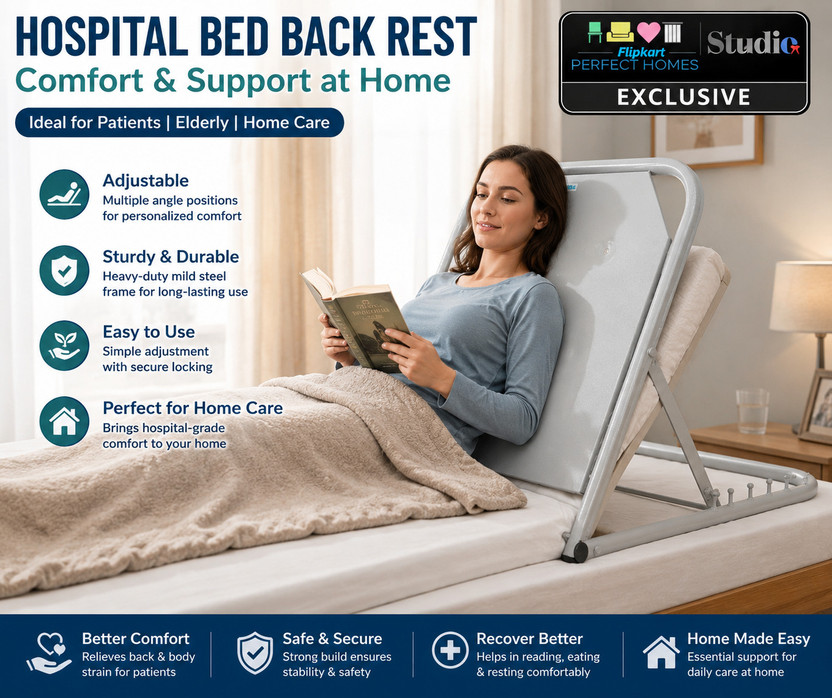 Flipkart Perfect Homes Studio Anodized Iron, Anodized Alloy Manual Hospital Bed(Elevation Present)
