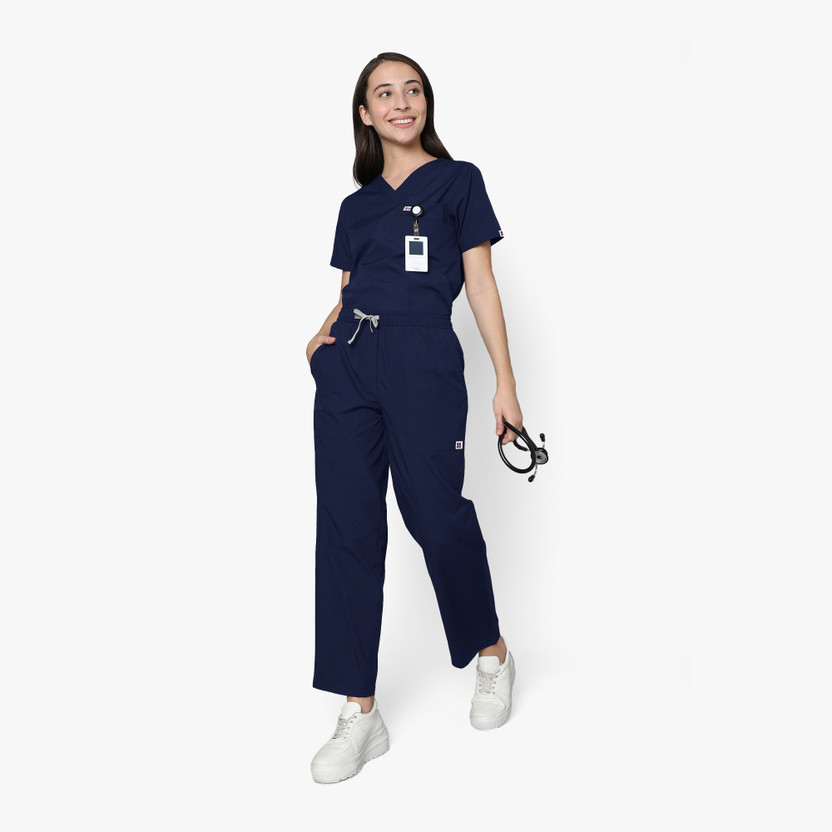 KNYA KNYA Classic Women's New Gen Scrubs Pant, Shirt Hospital Scrub(Navy Blue XS) - Flipkart Deal
