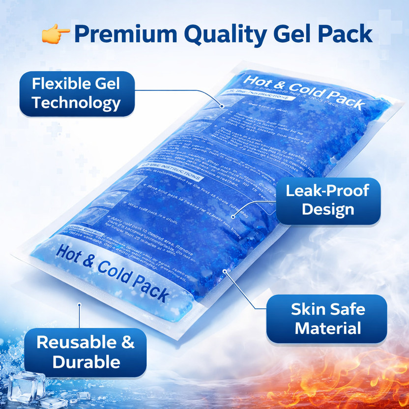 RCSP Hot & Cold Gel Pack for Pain Relief | Reusable Ice Pack for Knee, Back, Shoulder Heat & Cold Therapy Reusable & Durable Pack(Blue)