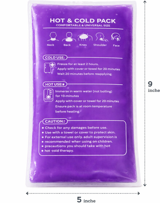 DR. SRADISH Hot & Cold Gel Pack for Pain Relief | Reusable Heating & Cooling Pad Back, Neck, Knee, Shoulder Therapy | Multipurpose Gel Ice 300ML Pack(Purple)