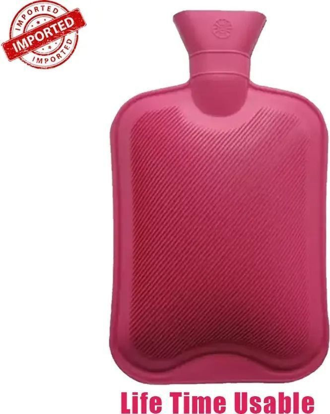 VELORA Rubber Hot Water Bag for Periods, Back,Stomach and Full Pain Relief Non-Electrical 2 L Hot Water Bag(Pink)