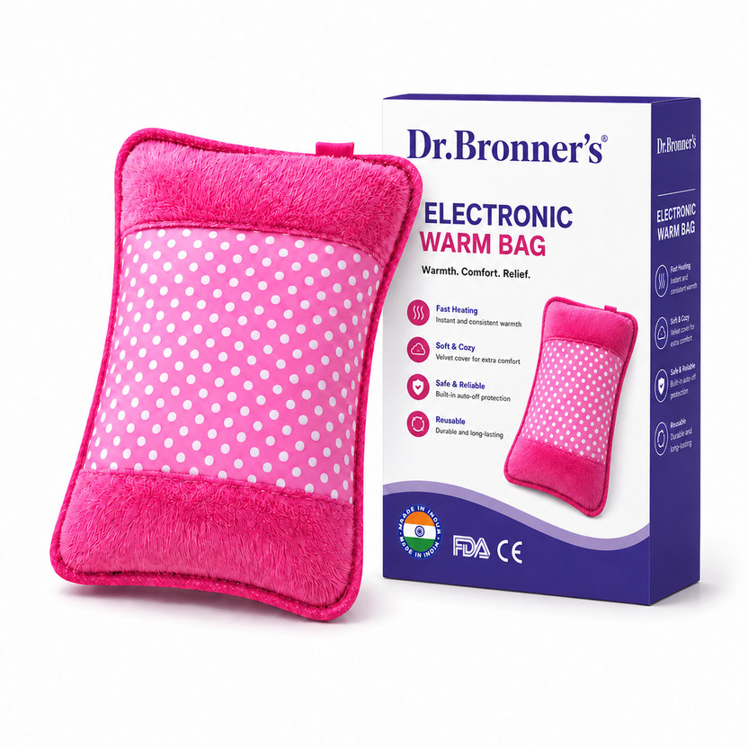 Dr.Bronner's Electric Hot Water Bag Heating Pad for Pain Relief Periods Pink Electric 1000 ml Hot Water Bag(Pink)