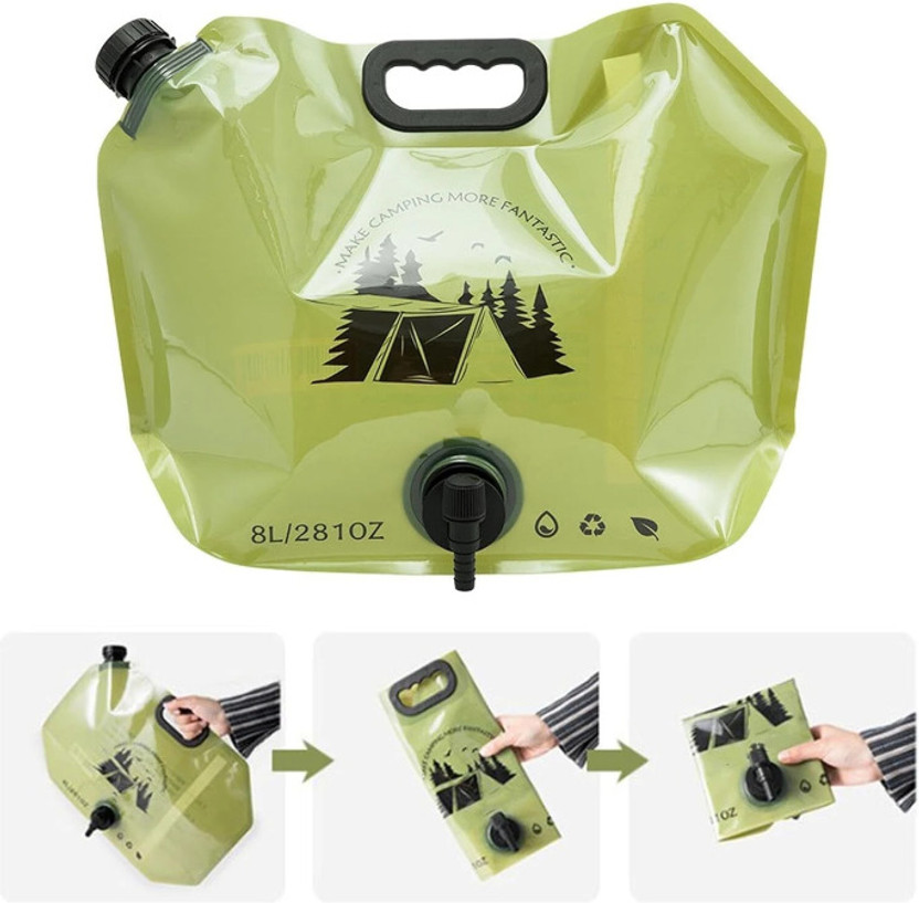 Vishbin Water Container with Spigot,8L Leakproof Foldable Water Carrier Hydration Pack