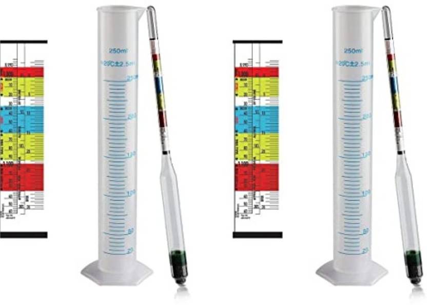 BOMBEY SCIENTIFIC Plastic cylinder 250ML & Triple Scale Hydrometer