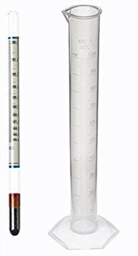 Kamboj Traders Hydrometer With 250ML Cylinder For Testing Milk Purity | (Range 1000 to 2000) Hydrometer