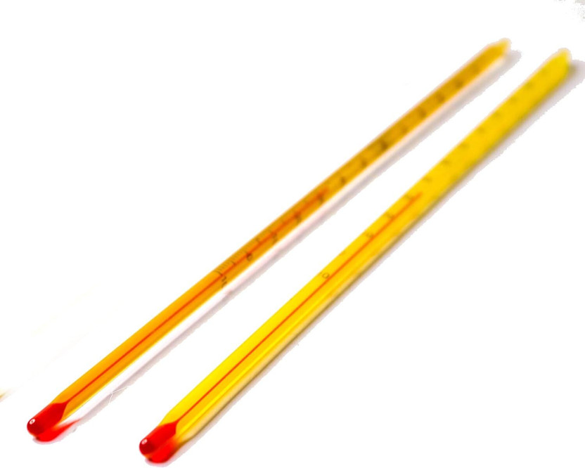 Parshv Vijay Surgical Lab. Thermometer Red liquid [-10 to +110*C] 12" long, Pack of 2 Hydrometer