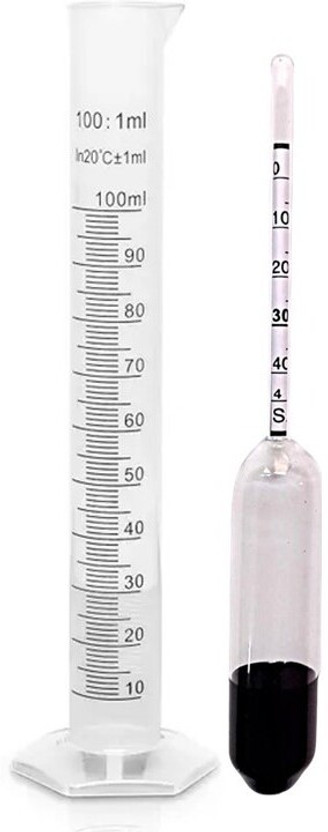 SIRALAB Milk Lactometer Double Tested + 100ml Cylinder for Precise Purity Evaluation Hydrometer