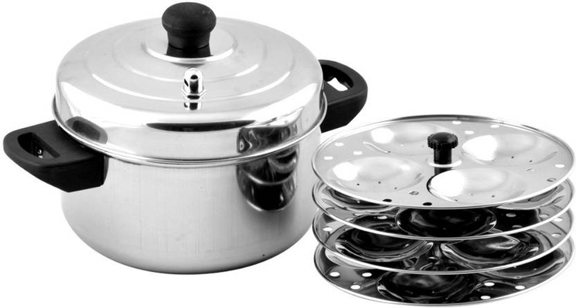 CREW4 4 Plates Stainless Steel Idly Maker Cooker 4 Plates 16 Idli crew4-4-plates-stainless-steel-idly-maker-cooker-4-plates-16-idli