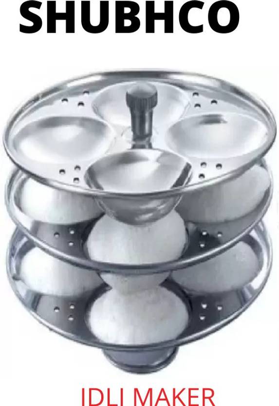SHUBHCO IDLI STAND 3 PLATE Stainless Steel 3Rack Idli Stand, Makes 12 Idlis Induction
