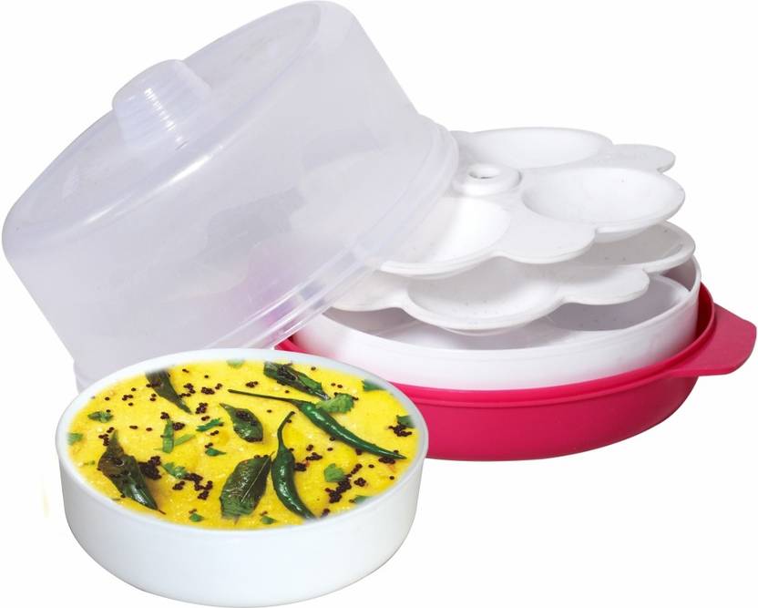 Wonder Plastic Healthy Idli Dhokla Maker Combo Microwave Safe, Big Idli