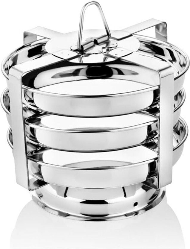 POP Stainless Steel Dhokla/Thatte/Plate Idli Maker (14.5 cm Plate) Standard Idli Maker(3 Plates , 3 Idlis )