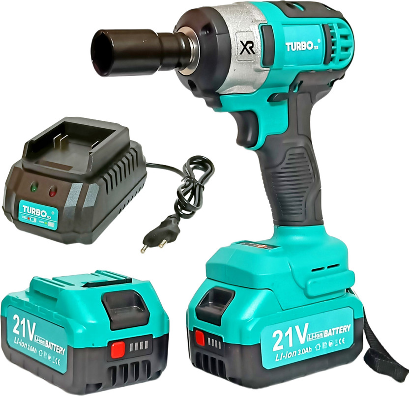 Shiv Enterprise TURBO 21V CORDLESS IMPACT WRENCH PRO | 350 N.m Torque | 2400 RPM | Two Battery Power & Hand Tool Kit(2 Tools)
