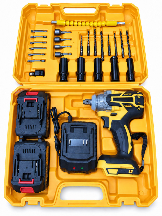 OKASTA Flixo 300Nm With Bits Cordless Impact Wrench with Brushless Motor Cordless Impact Wrench(1/2 inch)