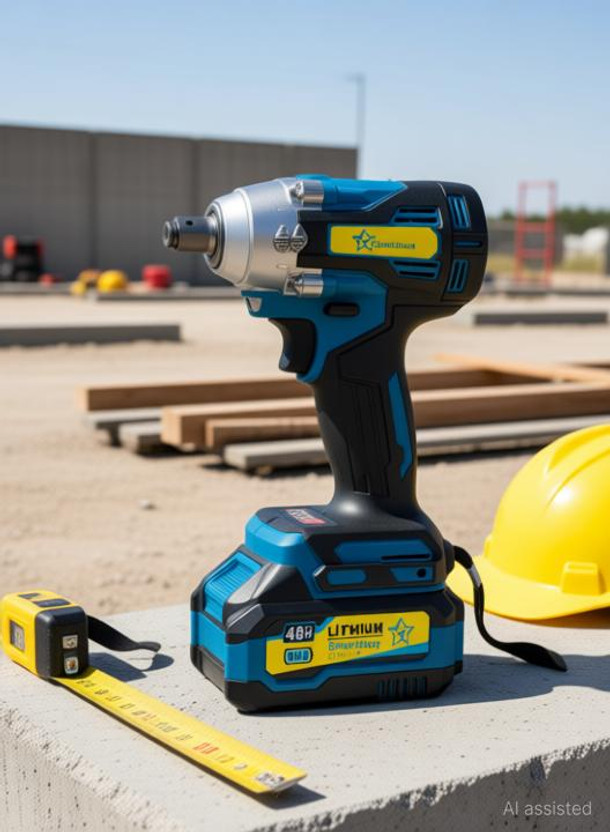 Buy From Best Cordless Impact Wrench 700Nm, 2 Battery 48Vf Power Tools 1/2" Square Shaft Cordless Impact Wrench(1/2 inch)