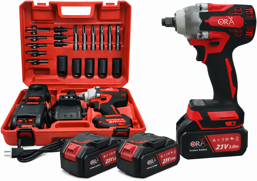 ORA 21V Cordless Brushless Impact Wrench Kit | 400Nm | 2x3.0Ah Battery Set Cordless Impact Wrench(1/2 inch)